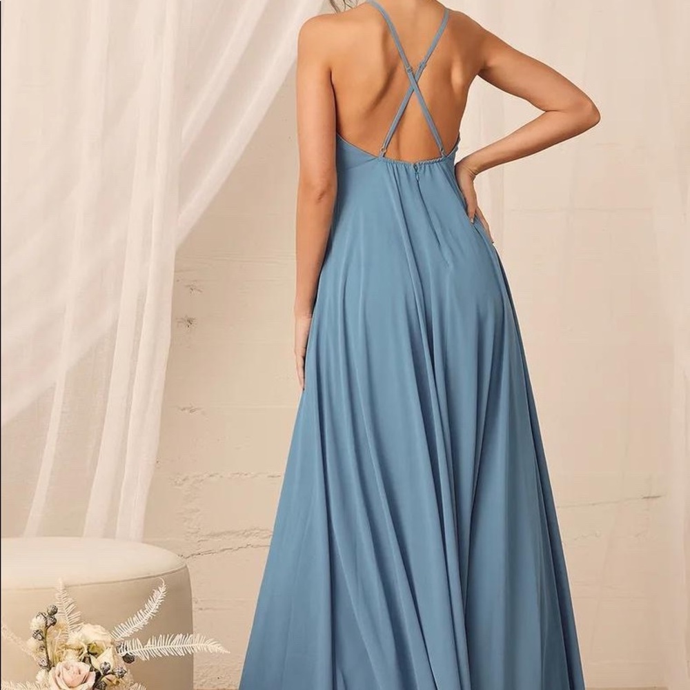 Mythical Kind of Love Slate Blue Maxi Dress